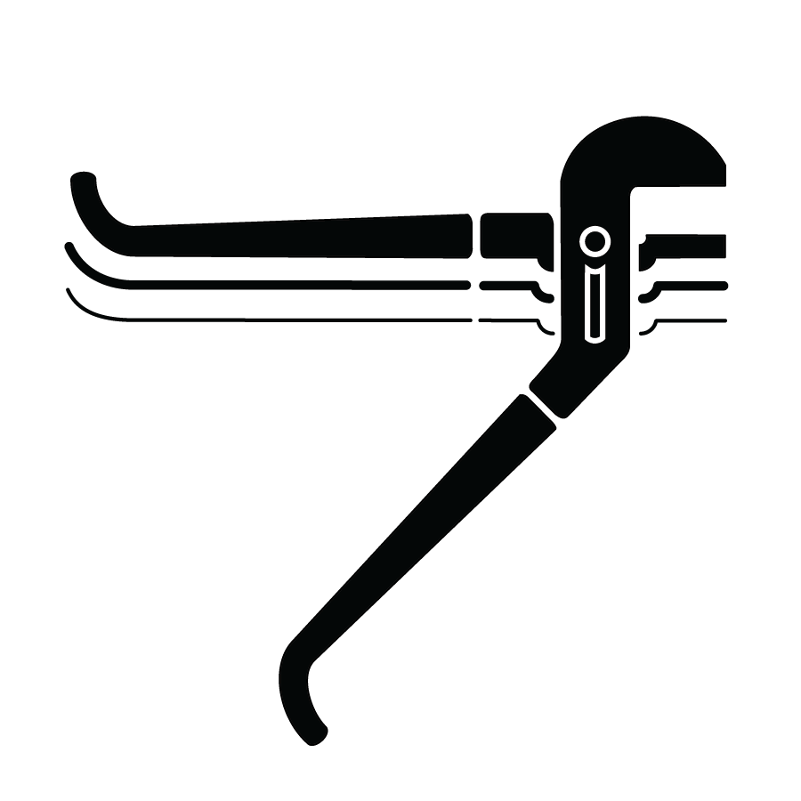 Icon Wrench  graphic drawing black and yellow