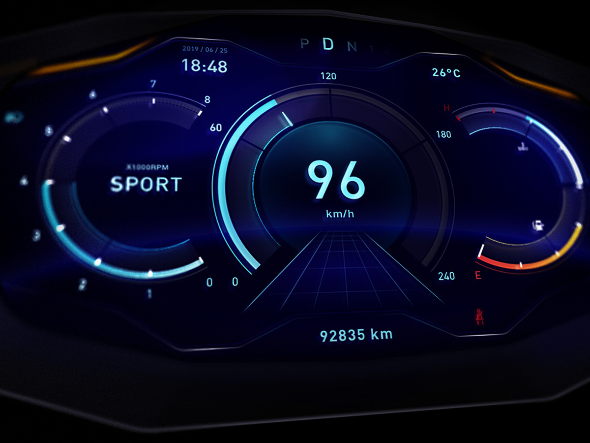 car UI dashboard FUI