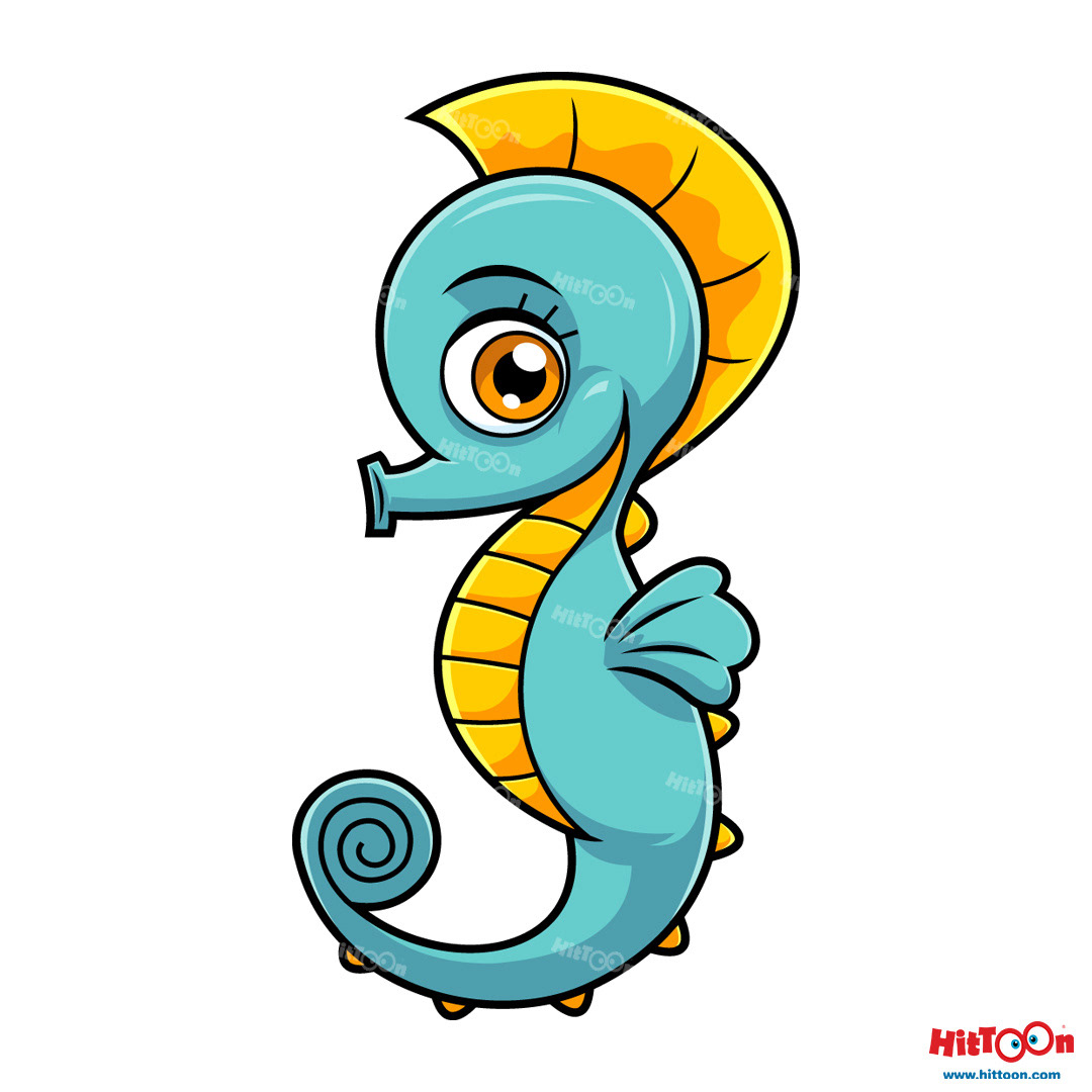 Cute Seahorse Cartoon Character on Behance