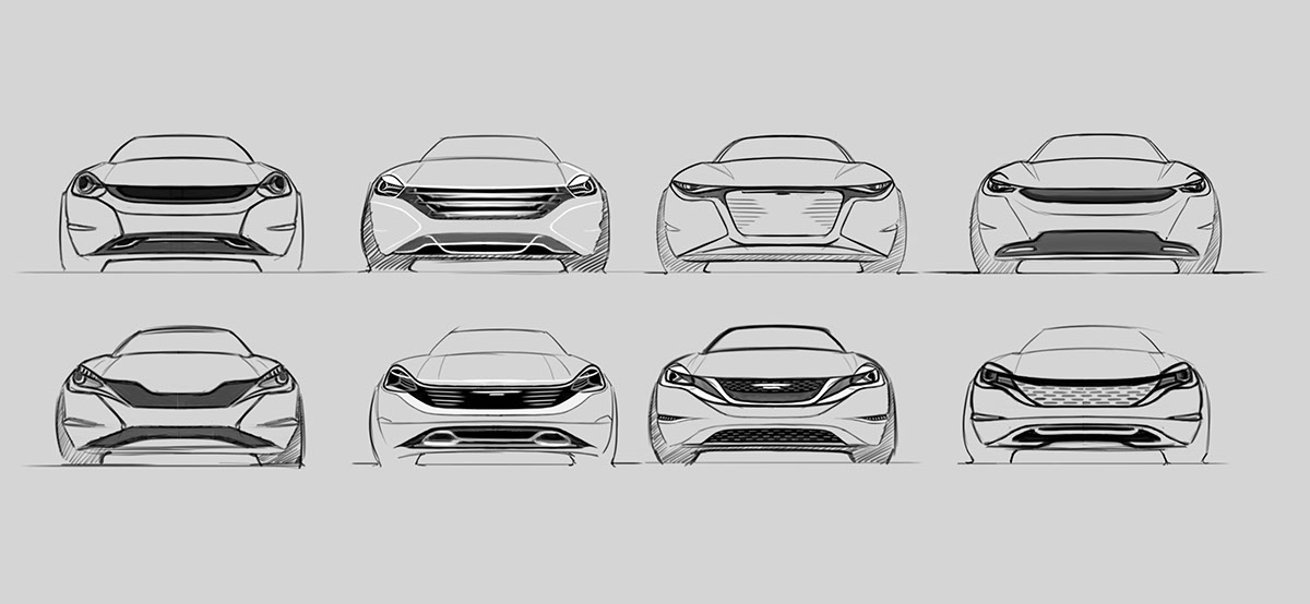 chrysler sedan Sport Sedan luxury car luxury car concept owl model Zbrush Render sketches American Dream detroit iconic