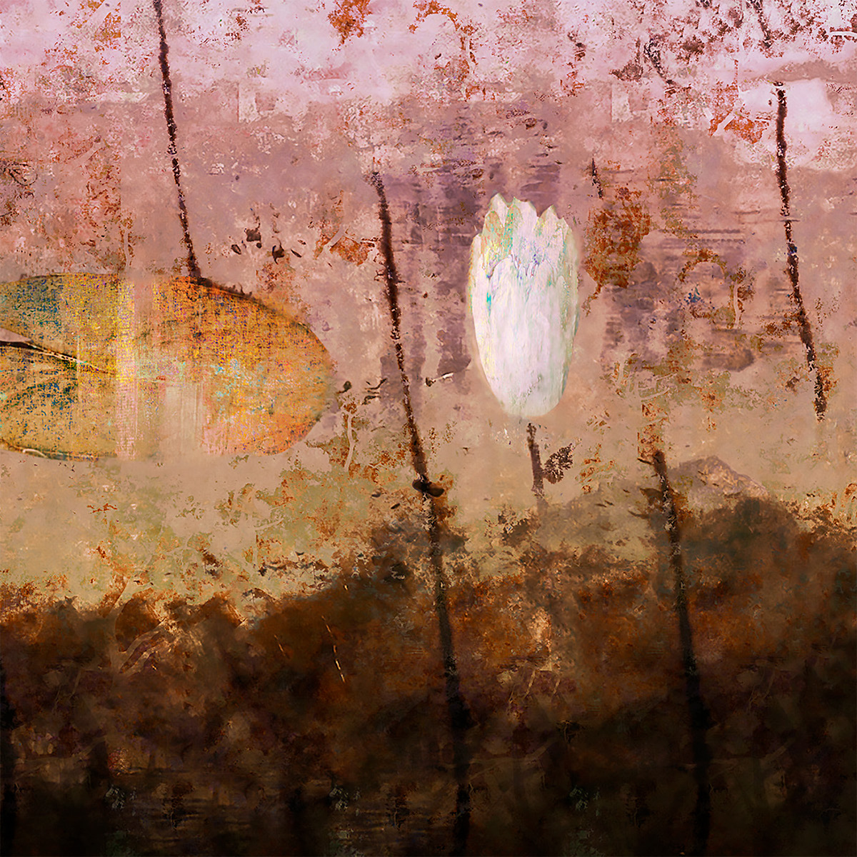lily pond water lily flower Lotus dreamscape Nature painterly collage spiritual