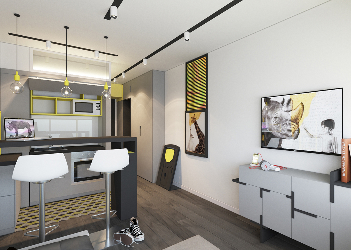 Interior design transformer Minimalism contemporary small apartment colors