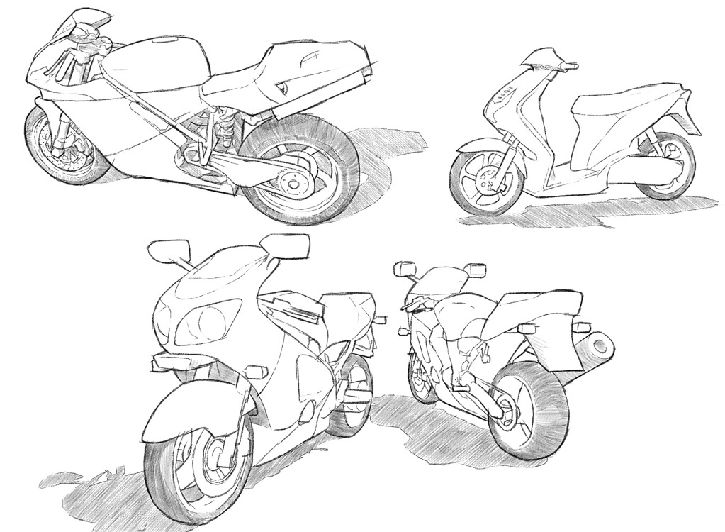 Bike motorbike motorcycle tutorial sketch pencil sketch Suzuki Perspective motorcycle drawing techniques motorbike drawing techniques how to draw