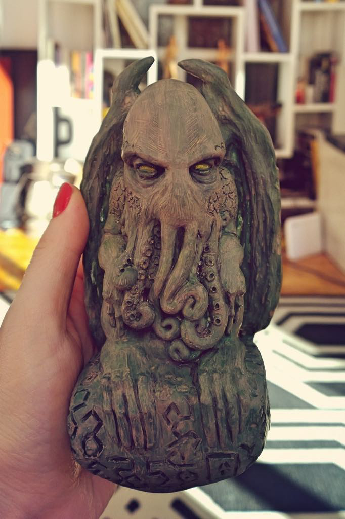 cthulhu figure sculpted supersculpey handmade Unique polymerclay   sculpture modelling lovecraft