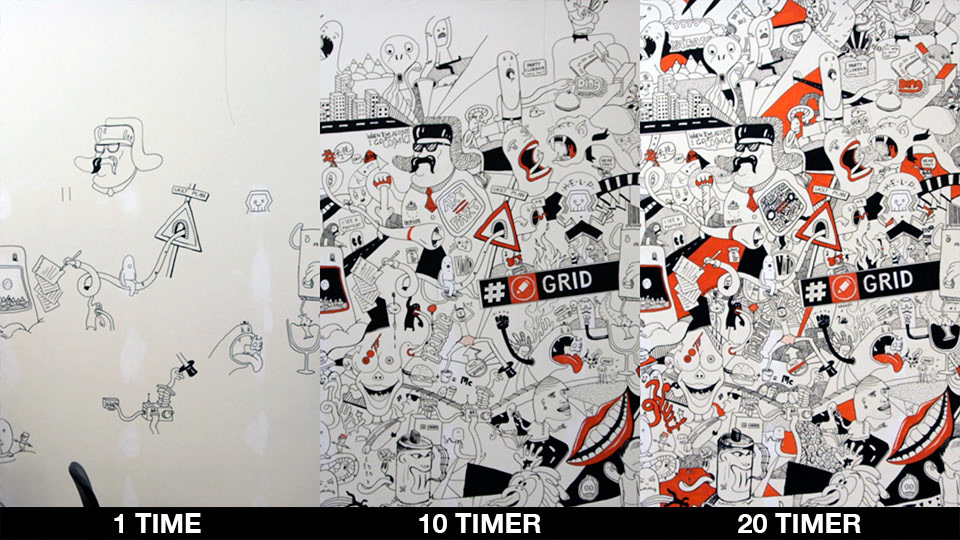 Mural grid design hand made 20 hours