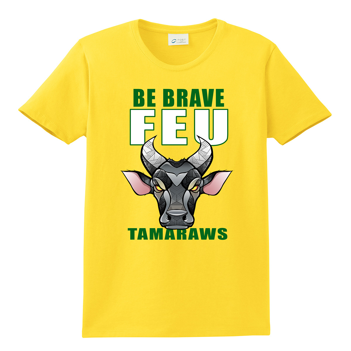 vector art tamaraw mindoro far eastern university feu be brave Tshirt Design