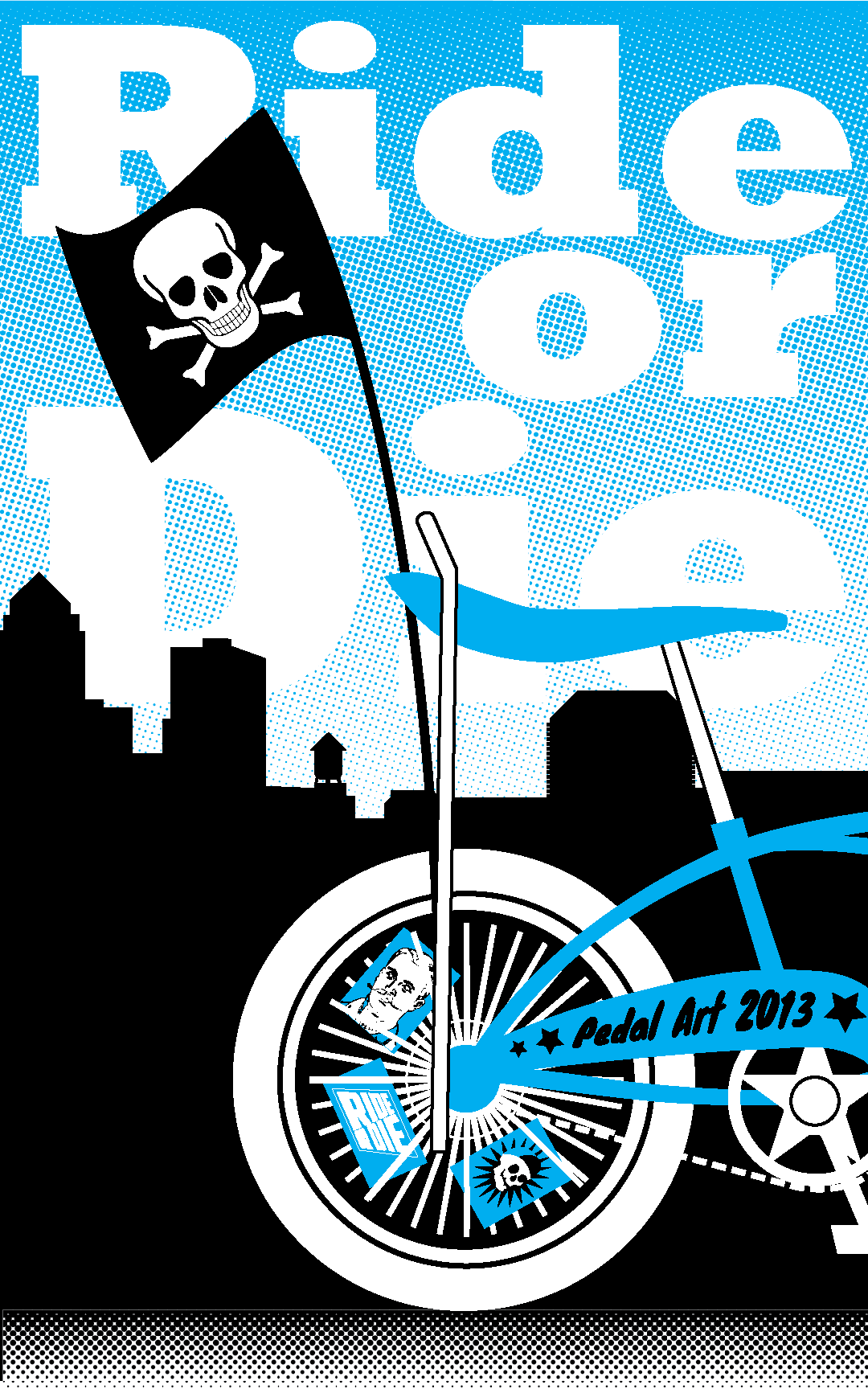 poster Bicycle bike or die screen print