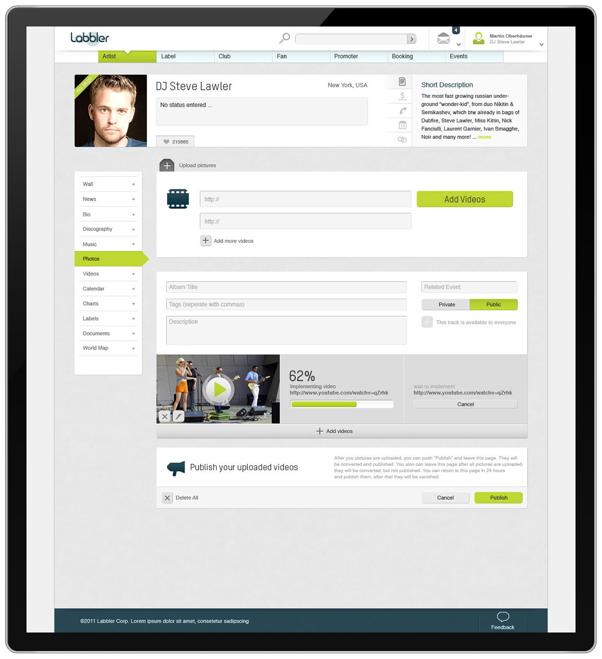 Corporate Design Interface UI ux information design labbler business community player