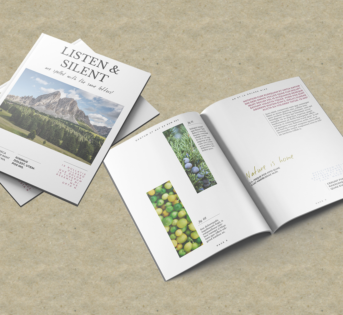 magazine brochure Booklet Cataloge botanic Flowers minimal lifestyle editorial print design 