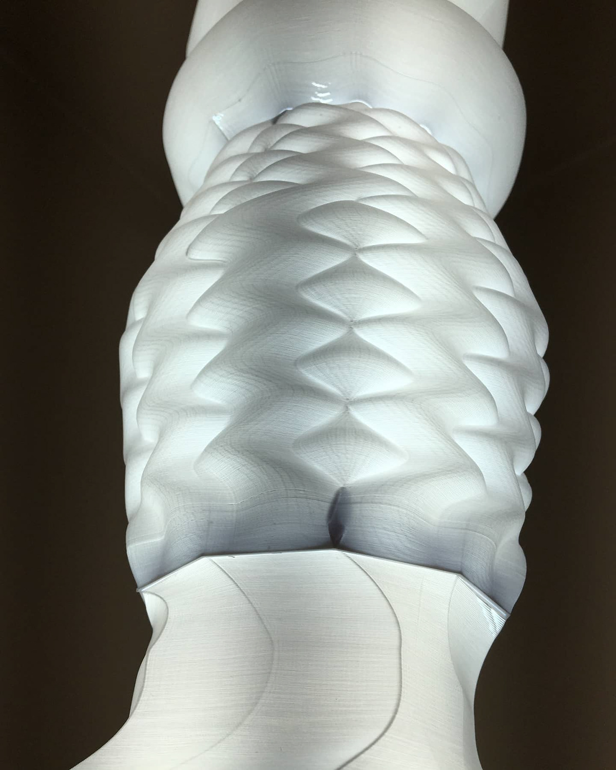 3d print filament Grasshopper Lamp light Rhino texture White zigzag