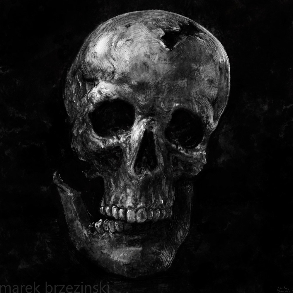 skull skulls memento mori dark Digital Drawing macabre horror metal goth death
