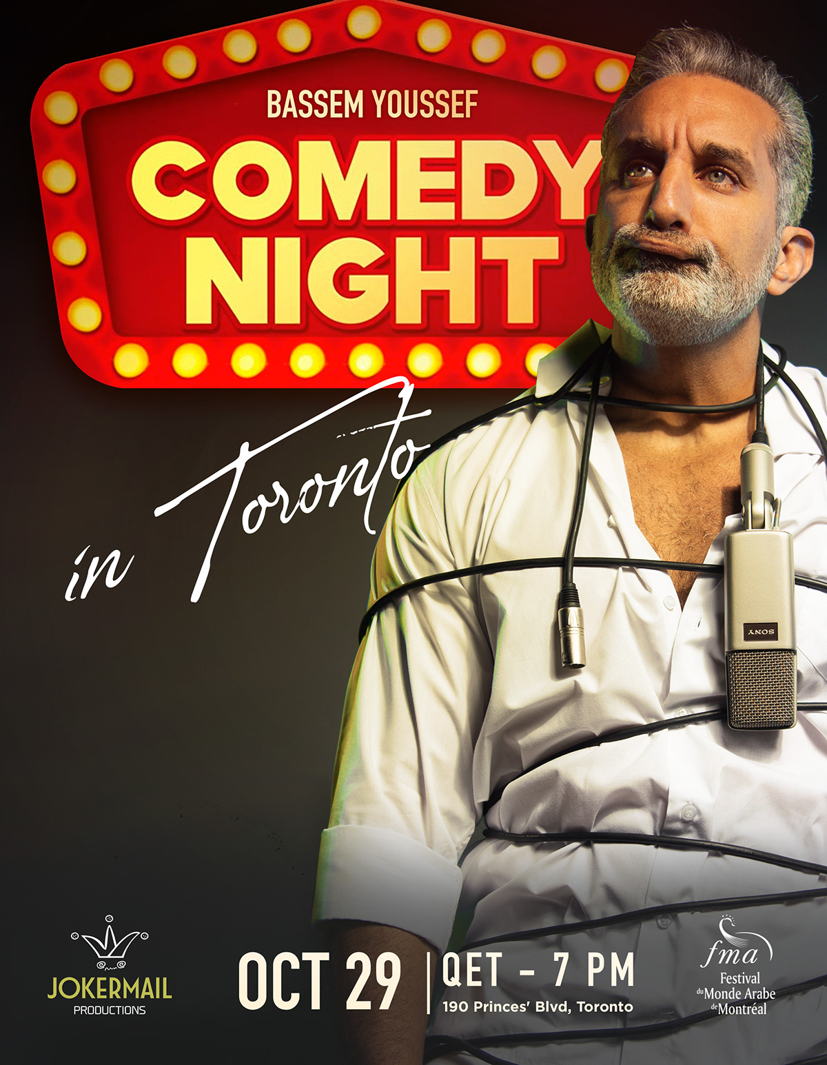bassem youssef  Canada comedy  Comedy show Poster Design Toronto