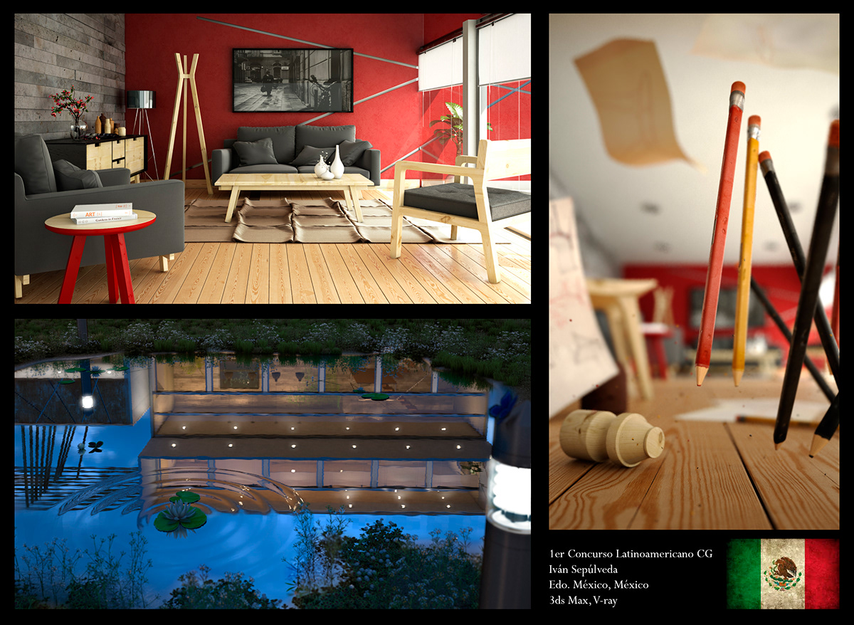 3D 3ds max vray mexico Nature Interior furniture exterior visualization