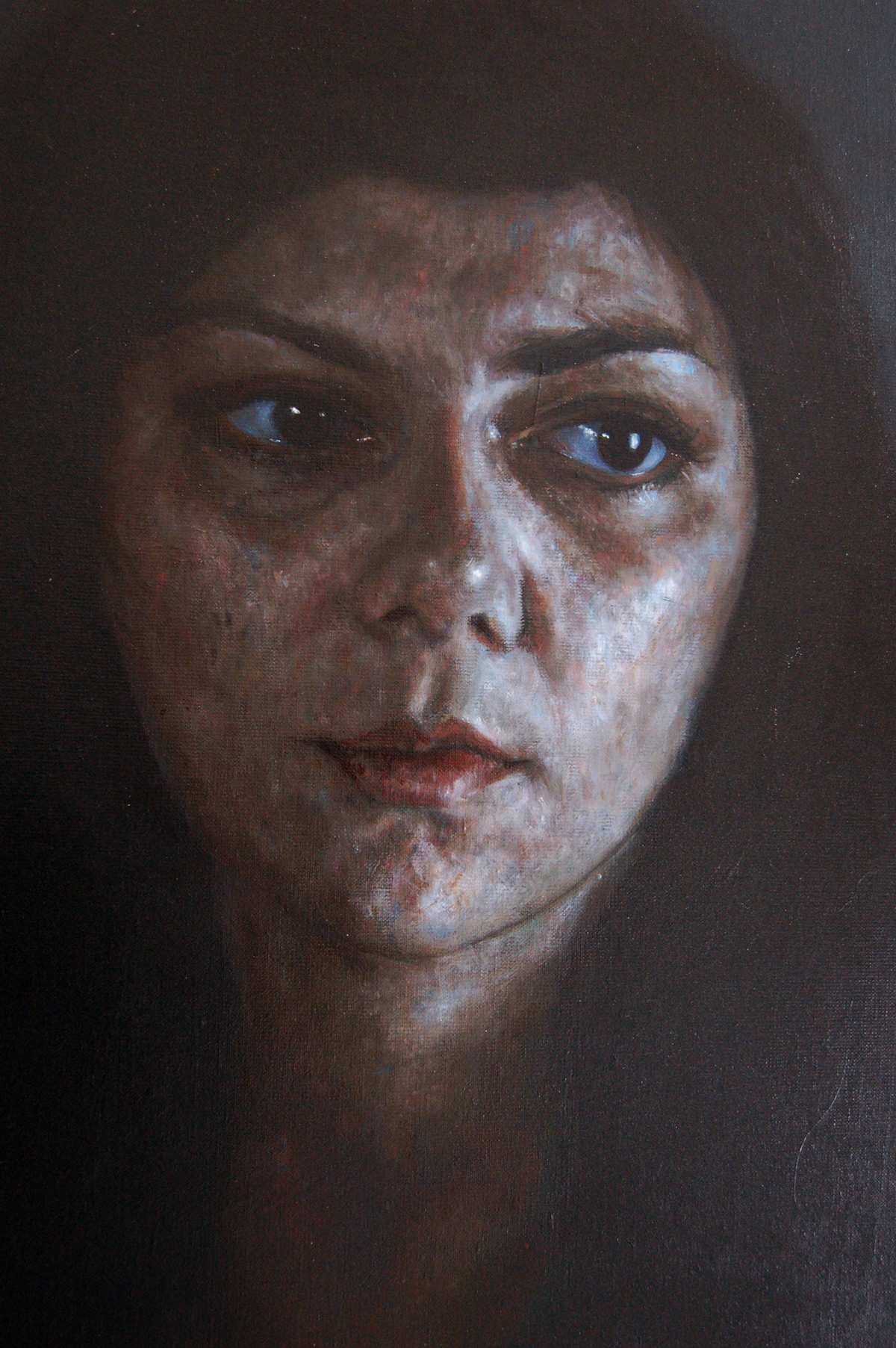detail figurative portrait eye woman Oils realistic