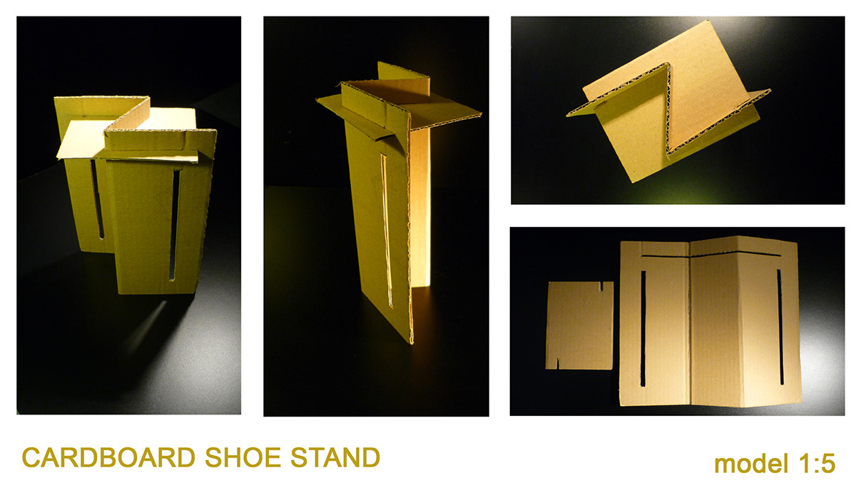 cardboard shoe stand
