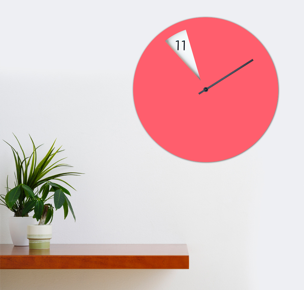 sabrina fossi  clock wall clock orologio plastic time color black product hand made minimal design