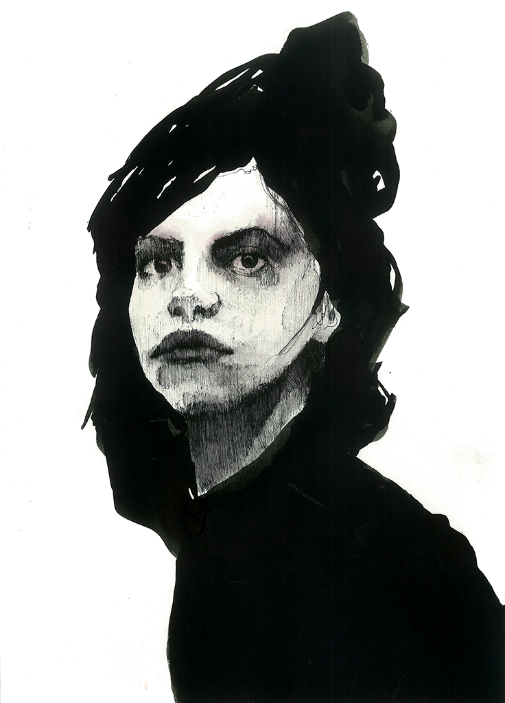 mome films portrait ink black and white girl julia santa olalla