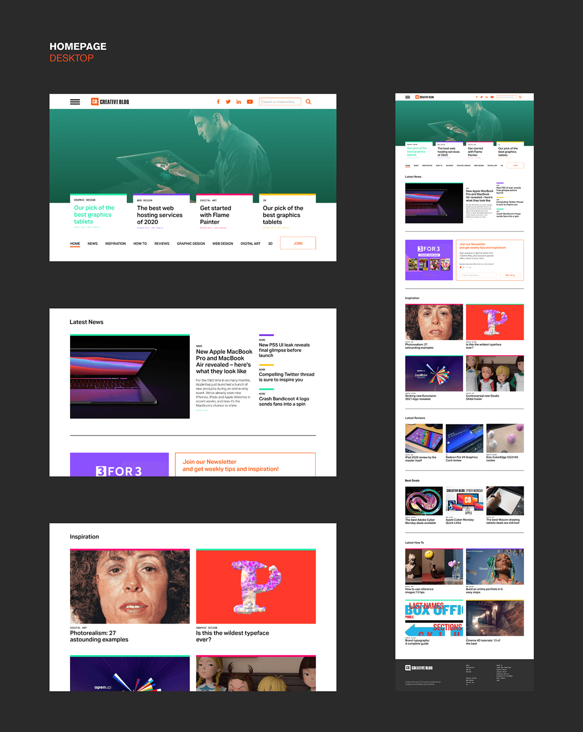 Blog bloq creative design desktop inspiration mobile news redesign Website