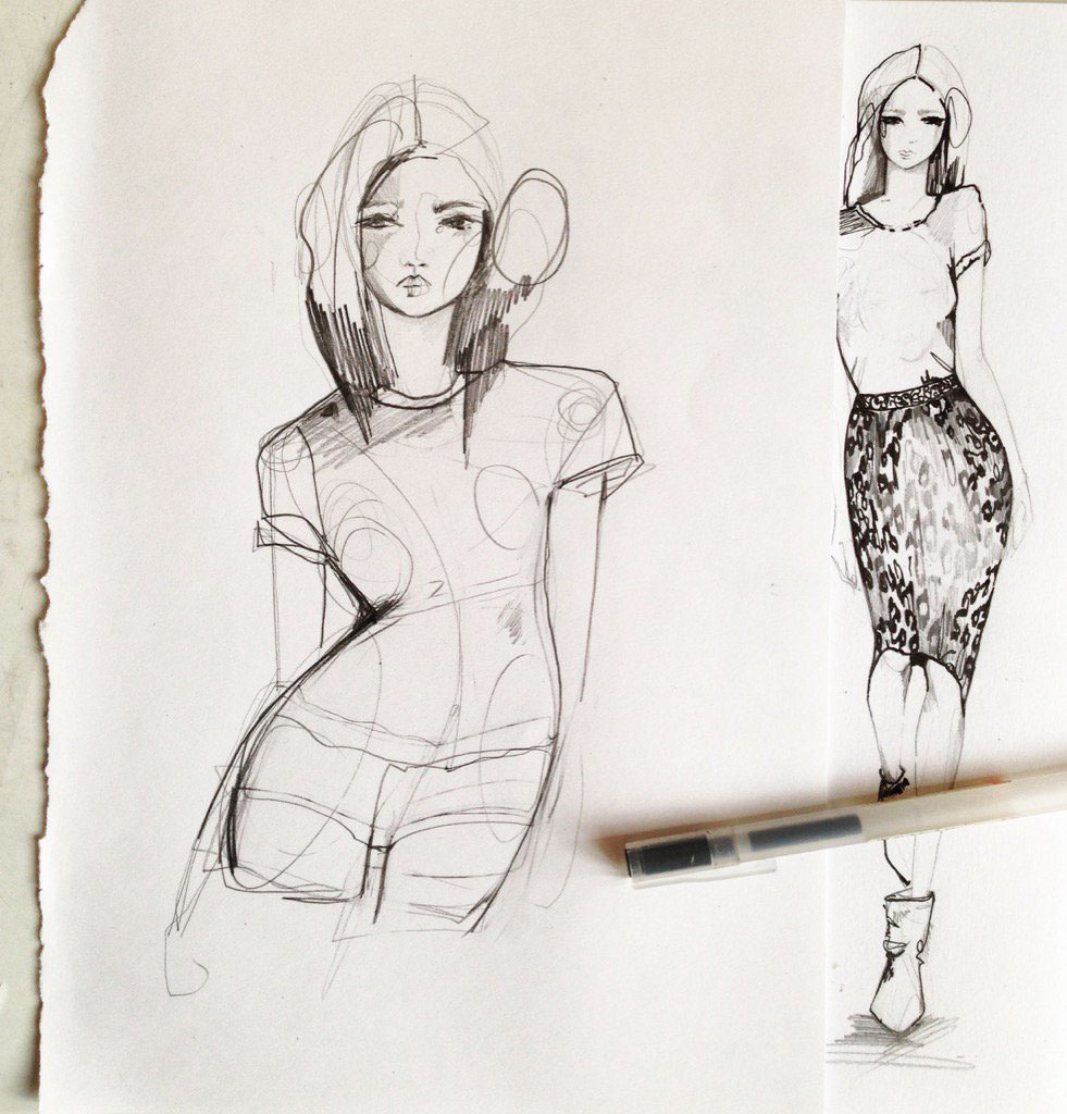 Fashion  sketches fashion illustration beauty sketchbook look book faces female