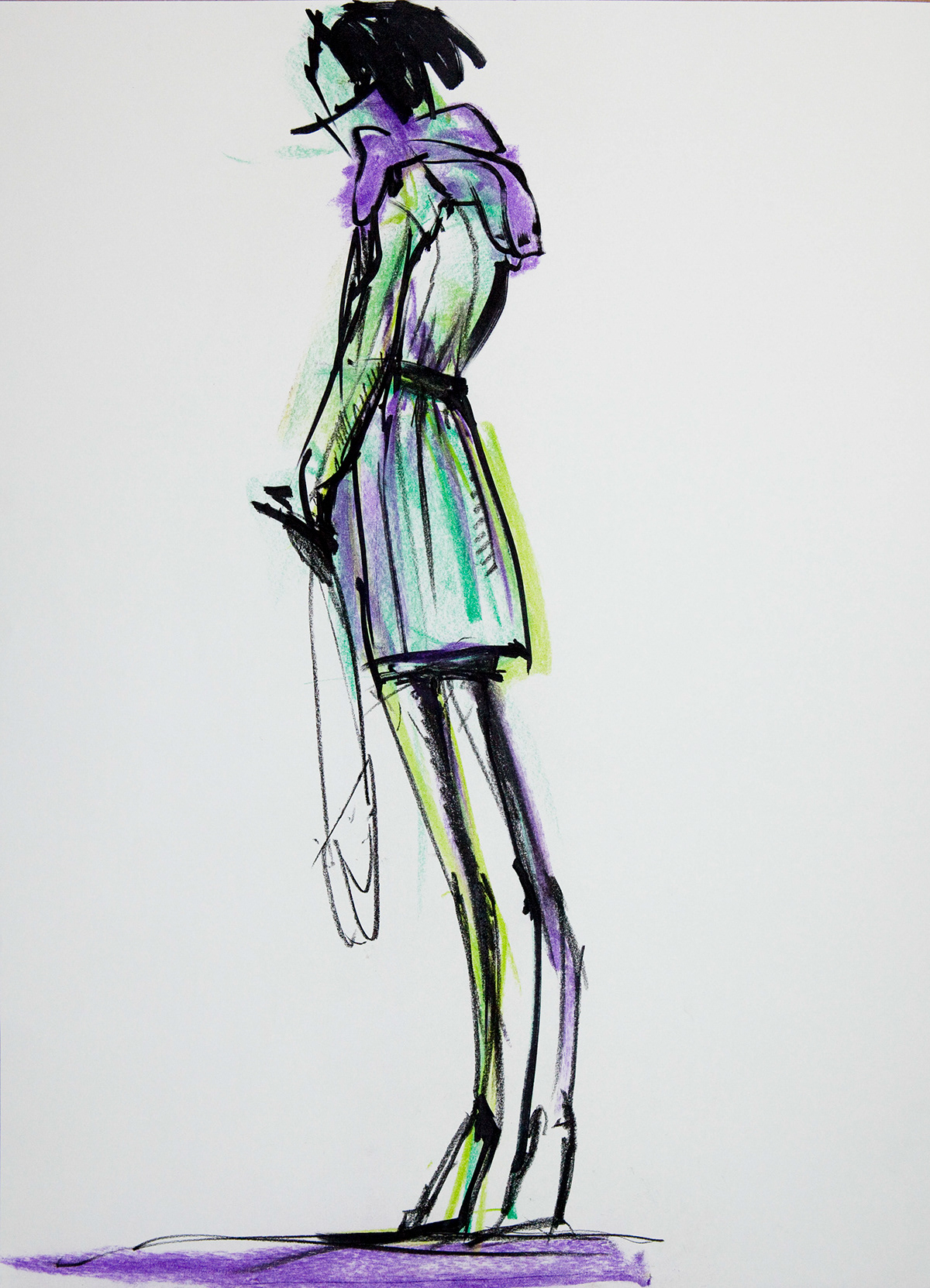 pastel sketching timed drawings fashion design fashion sketching