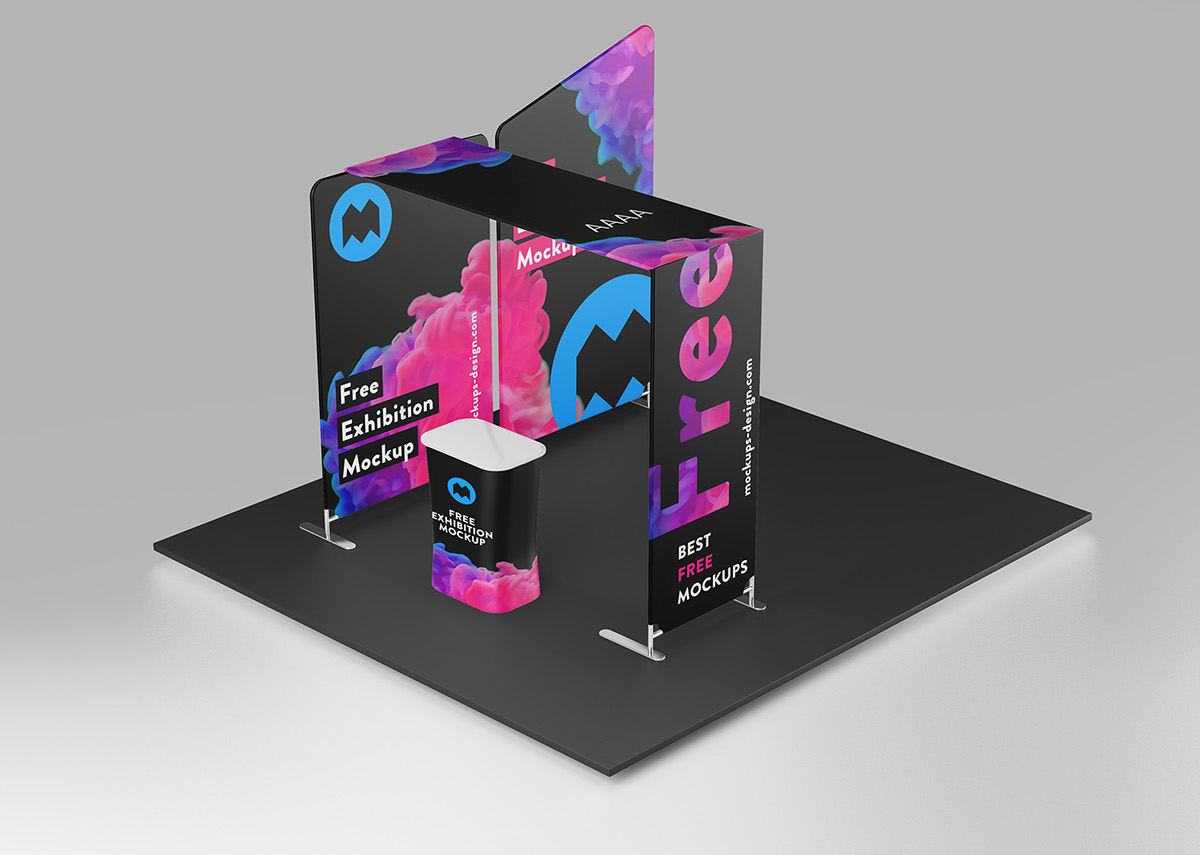 Download Free exhibition mockup on Behance