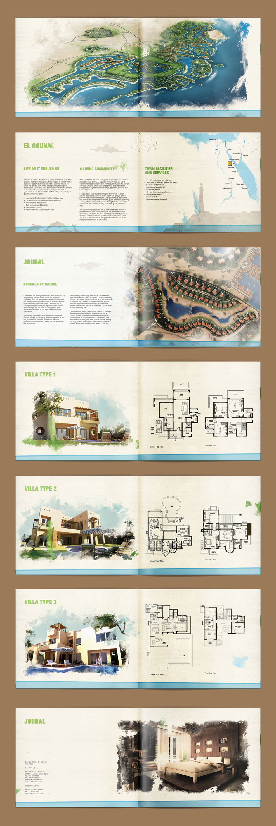brochure leaflet Gouna development orascom hurghada egypt real estate corporate tourism touristic village Project Villa