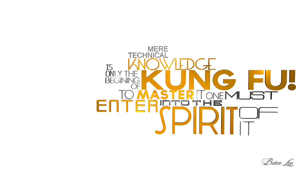 Bruce Lee typo graphy Martial Arts Quotes quote c4d Cinema 4d
