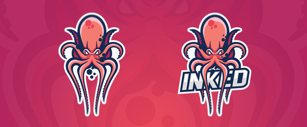 Mascot esports logo inked octopus Gaming