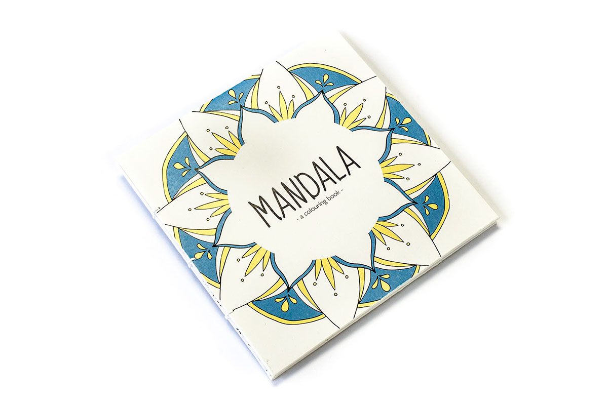 Mandala colouring book coptic binding