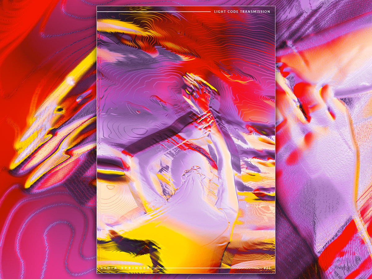 abstract artwork digital illustration generative art Summer vibe sunset portrait product illustration lidia springer vibrant chrome