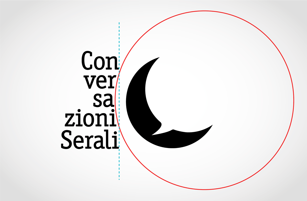 graphic Logo Design logo brand luiss conversations comics night moon type corporate image identity Events