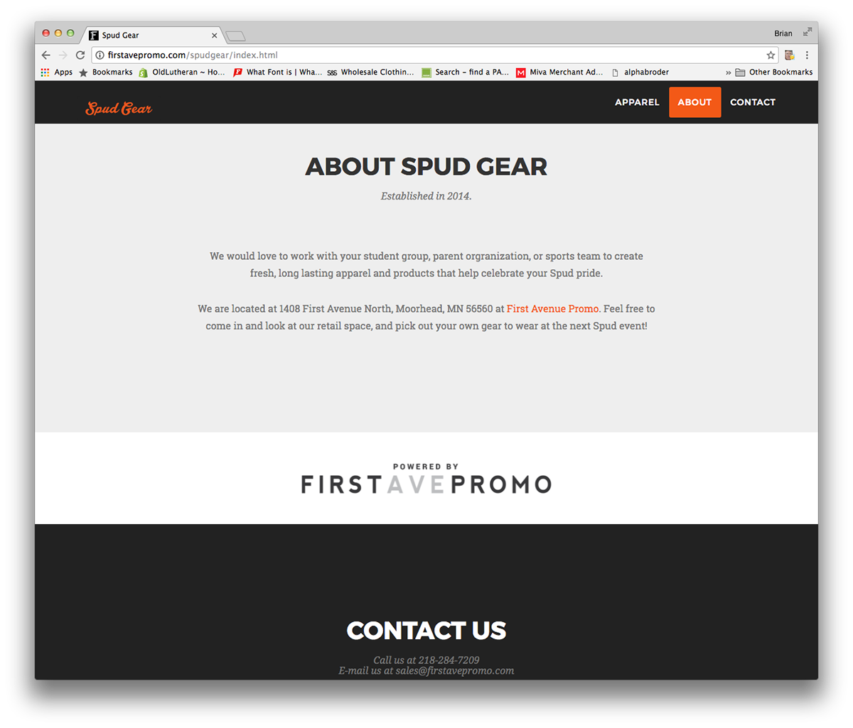 Spud Gear minnesota Web Design  redesign Responsive apparel