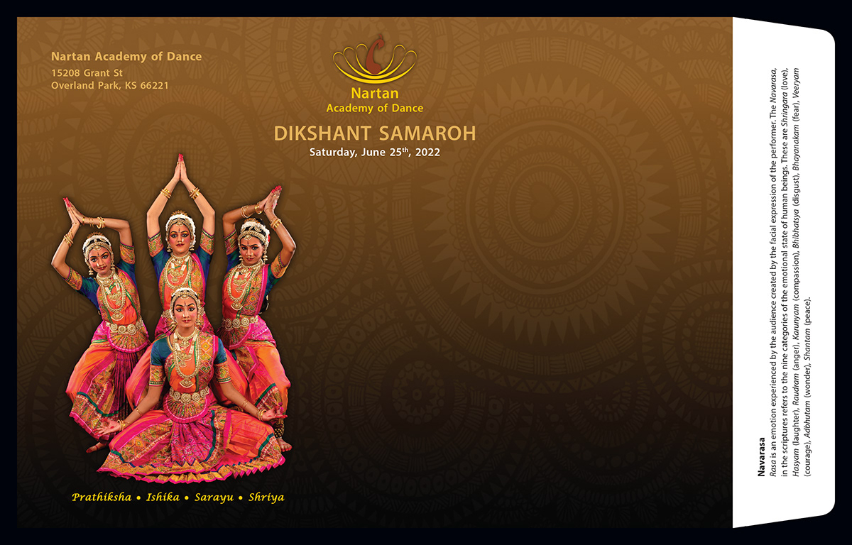 Arangetram bharathanatyam card cultural dance Invitation