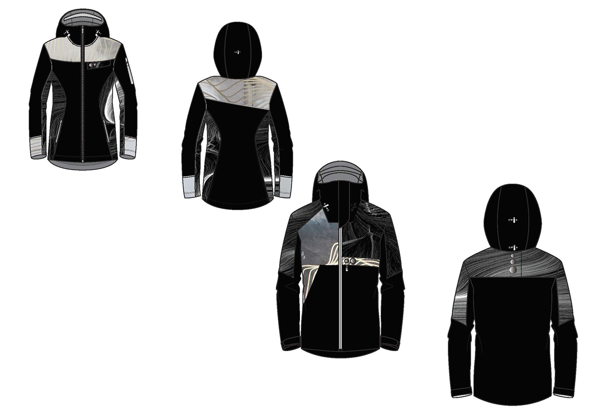 fashion design Illustrator Flats Technical Design Outerwear Ski active sportswear  Sportswear Coats down jacket