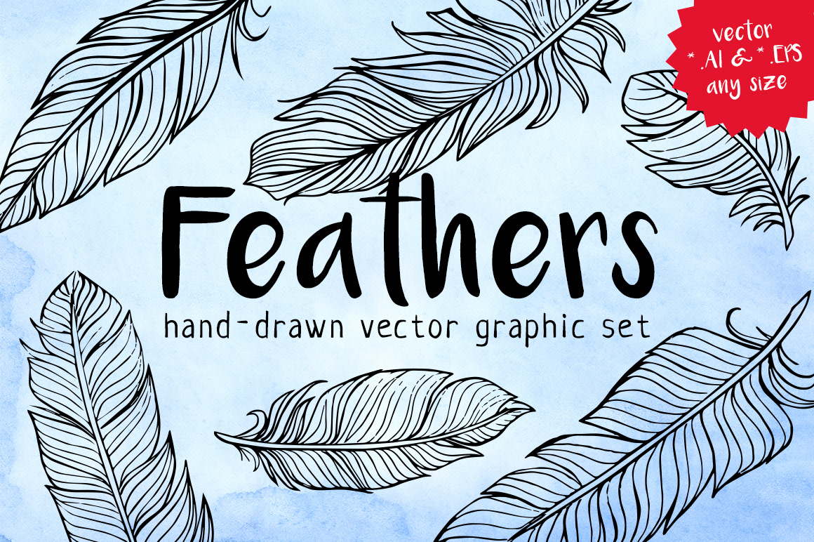 air birds boho feathers hand-drawn natural pattern seamless vector watercolor