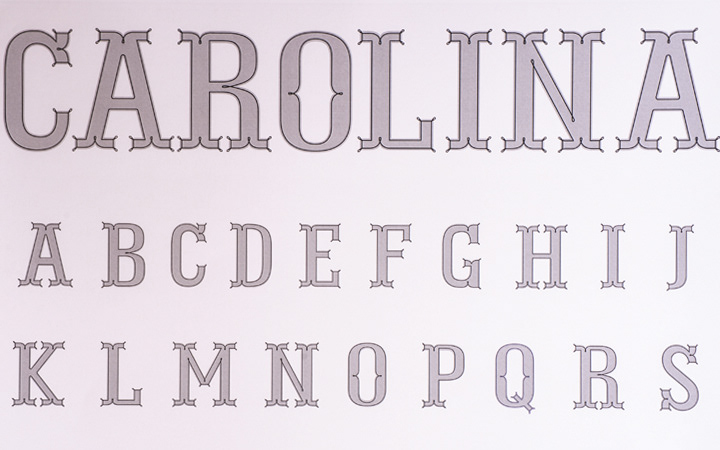 chromatic  typography font  loops decorative  crafty  bifurcated serif type