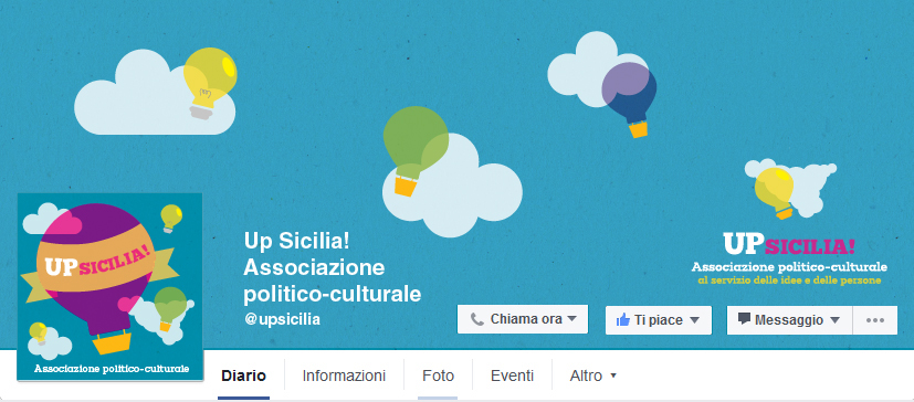 Air baloon Mongolfiera facebook cover up sicilia sicilia innovazione tradizione intuito fantasia trasparenza solidarietà aspirazioni cultura Lightbulb lampadina