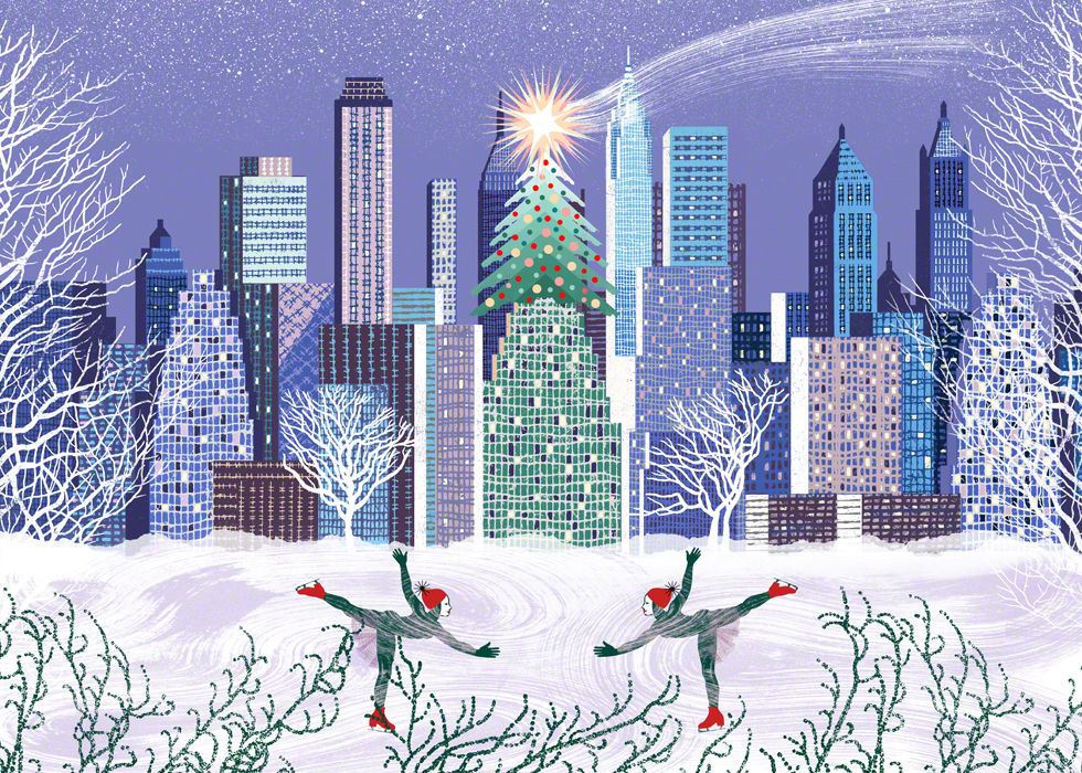 Merry Christmas balbusso   motion New York winter Holiday snow anna elena balbusso card
