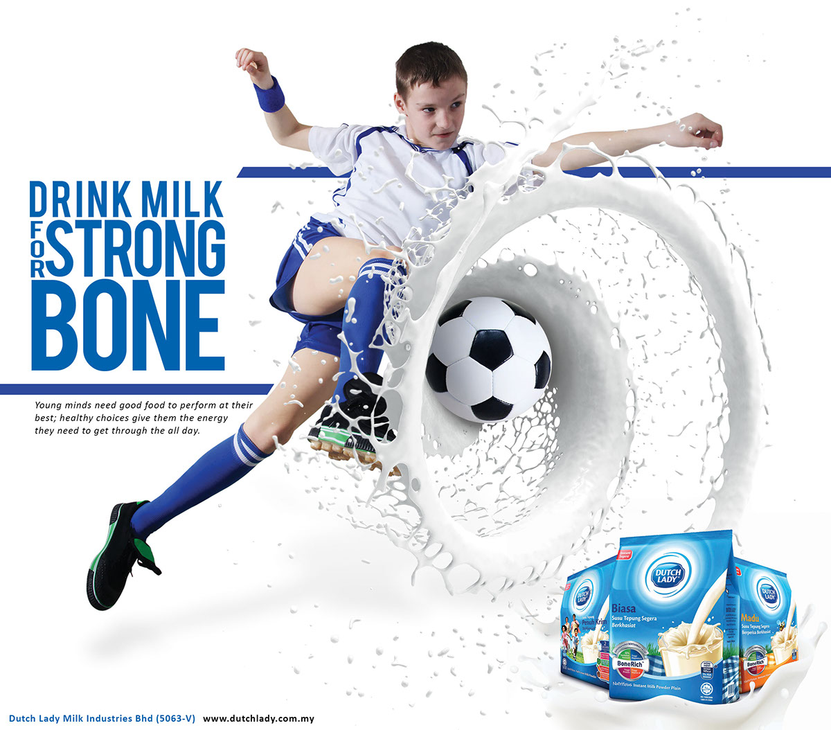Dutch Lady milk soccer kids bone