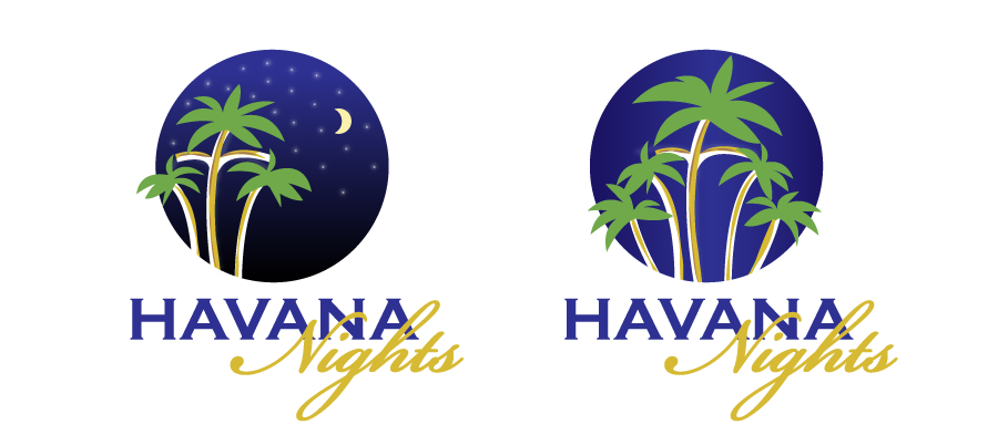 logo havana night sunset palms design