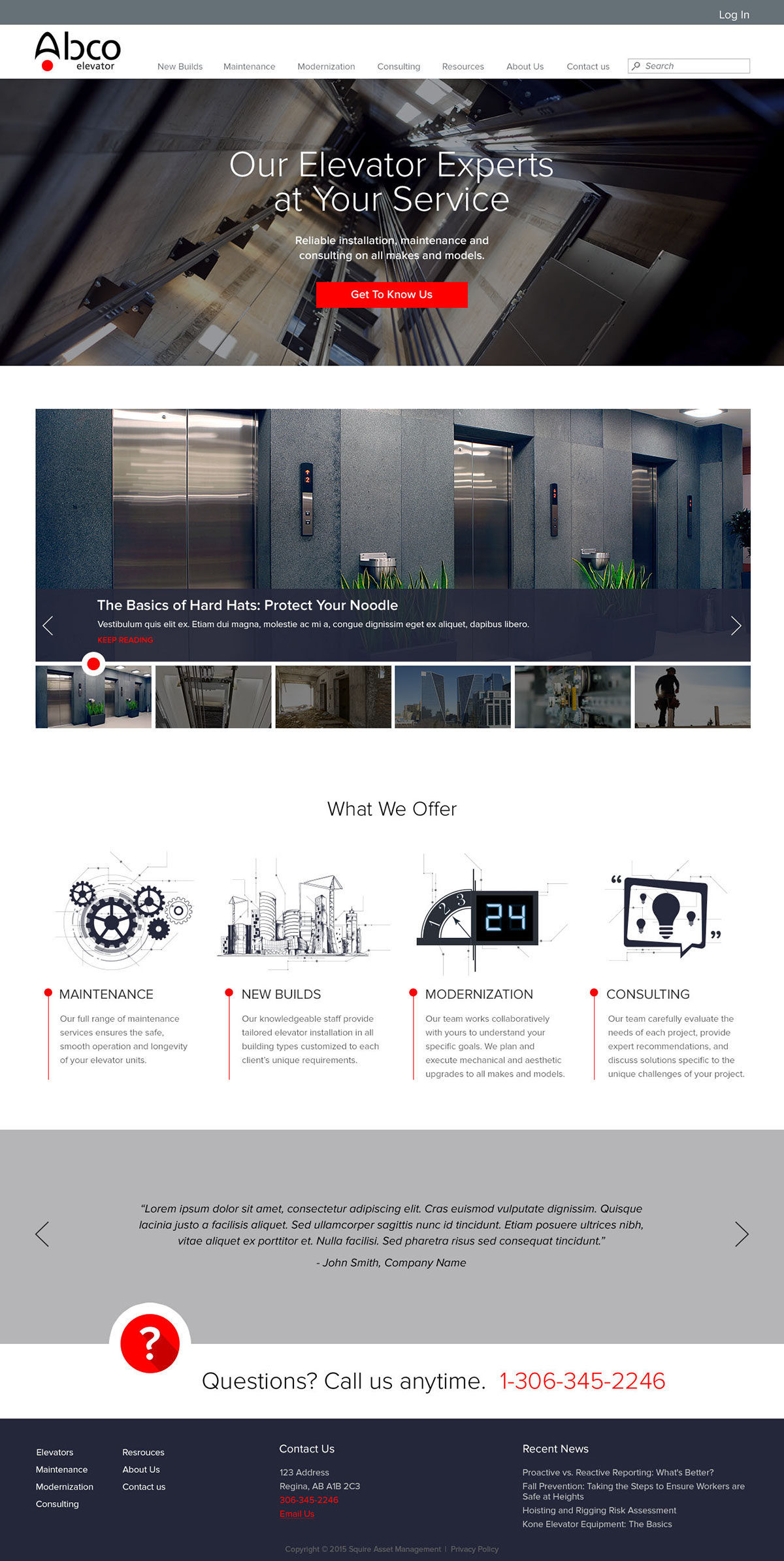 Web Design  Website Elevators construction industrial services maintenance mechanical mechanics