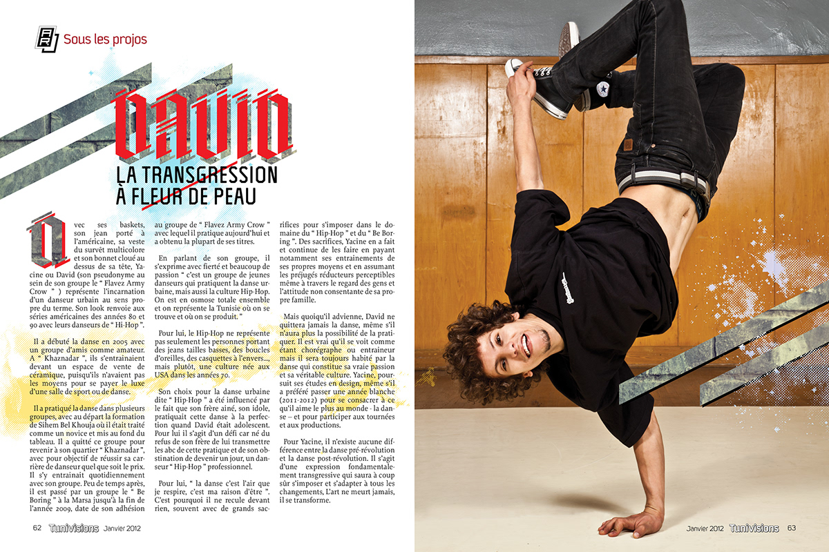Tunivisions magazine dancers  typography Beji Caid Essebsi
