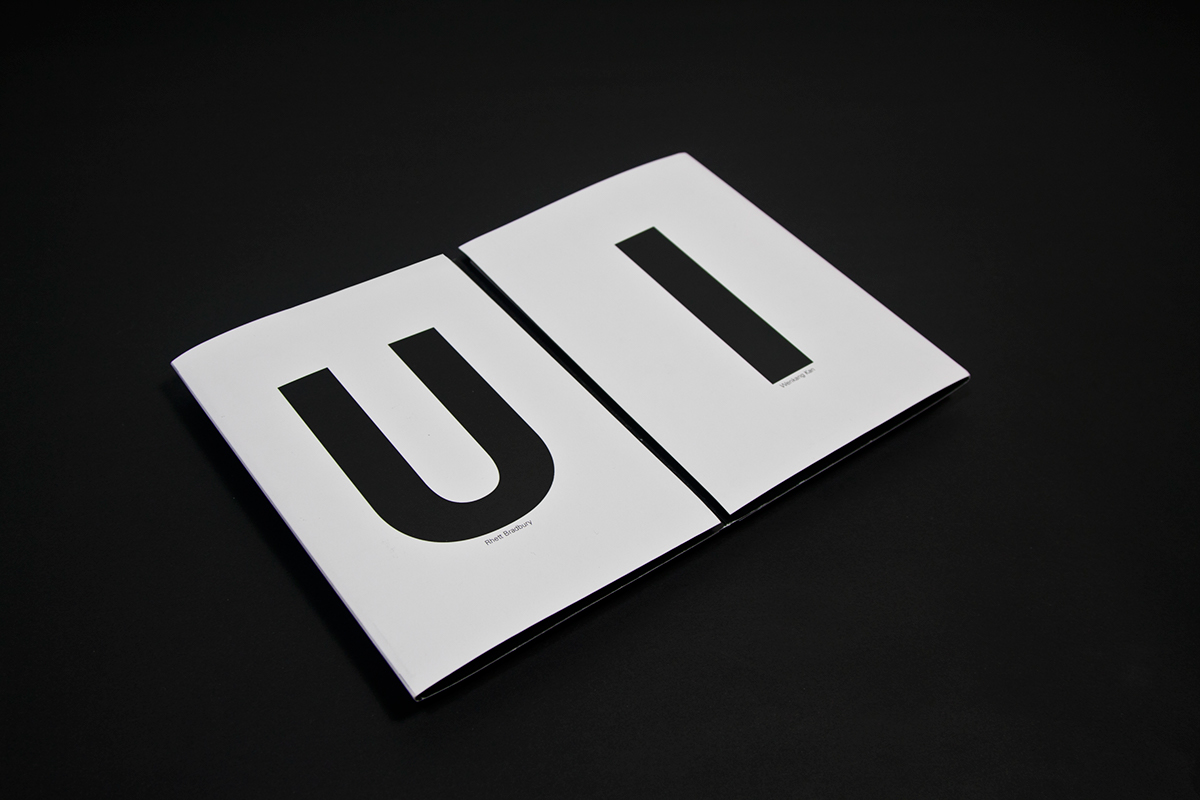 "u" and "I"  book  typography art graphic design  book design Self Promotion pratt design