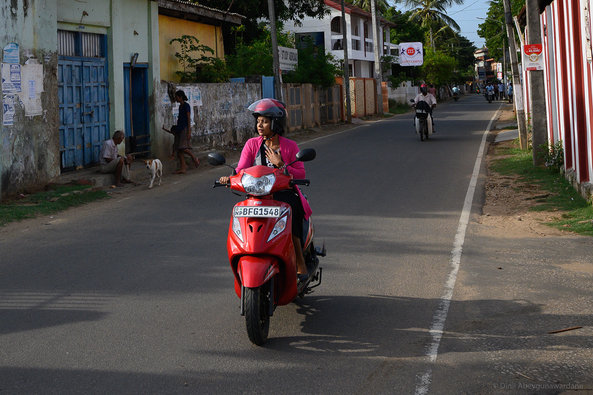 Female Scooter Rider - Jaffna - Sri Lanka