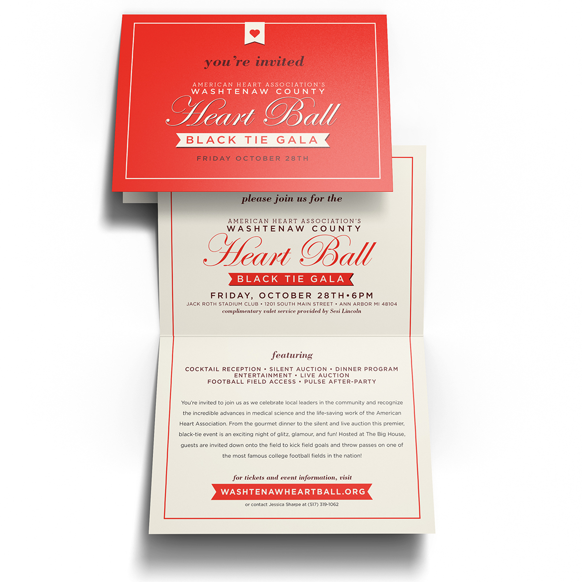 heart Heart Ball American Heart Association non profit Program Invitation