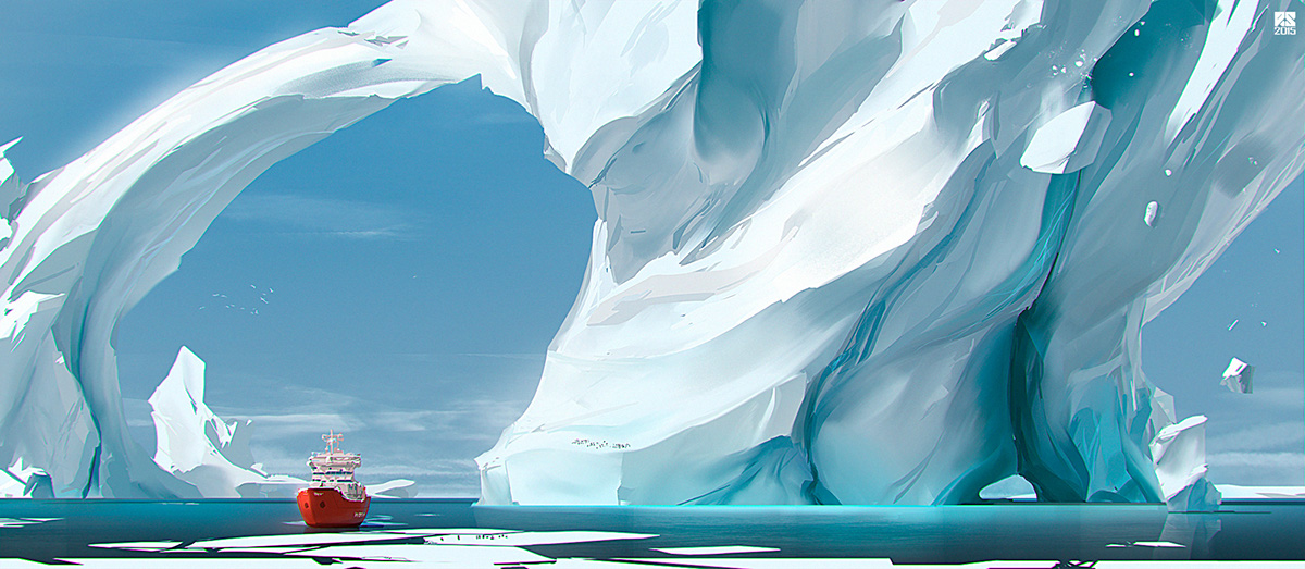 iceberg Icebreaker Ocean ice rs art ruslan safarov enviroment Landscape art
