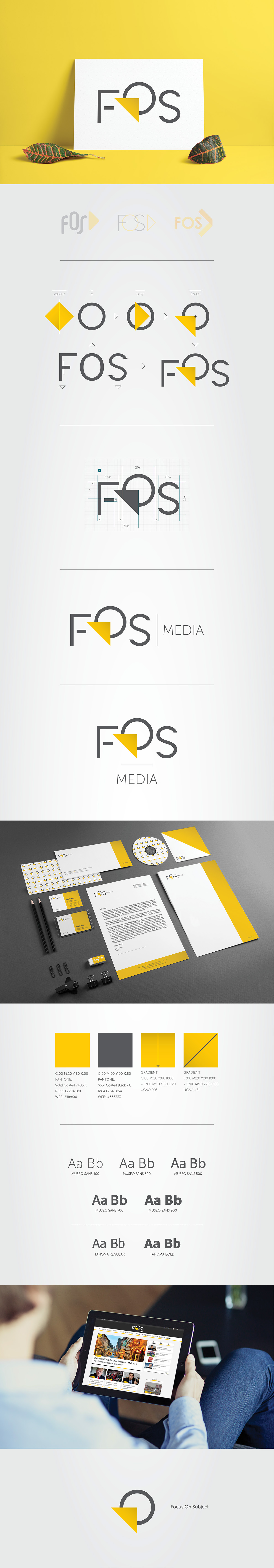 logo visual identity Internet portal online news Channel Focus triangle