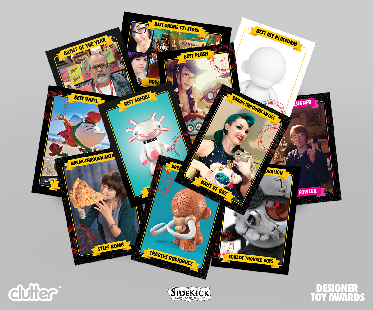 Designer Toy Awards Sidekick trading cards Designer toys clutter magazine Sourbones