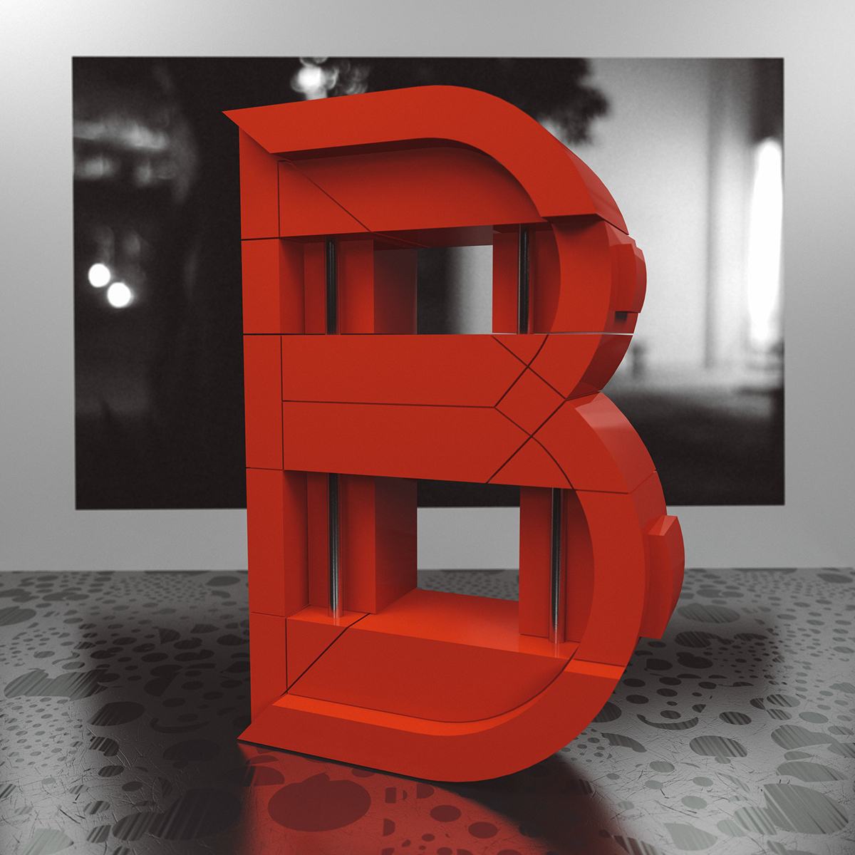 type letter Letterform 3D CG vray c4d material light lighting