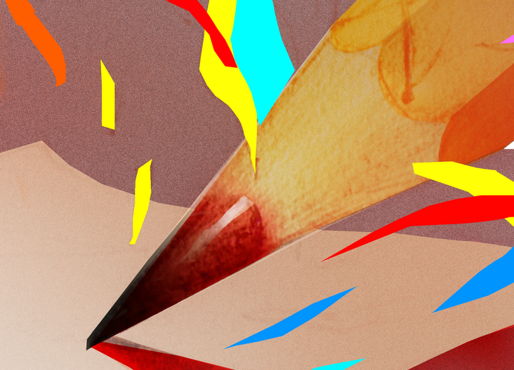 pencil tumblr art illustrated digital colors yellow blue red Magic   sketch poster graphite